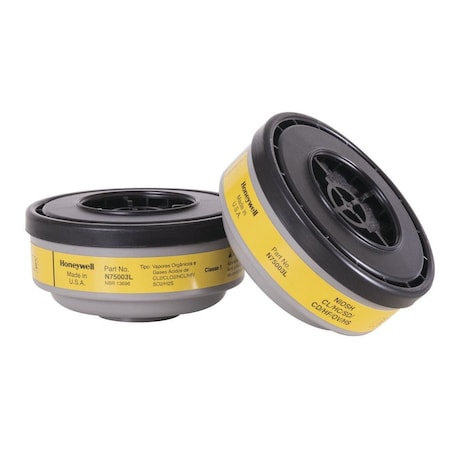 Miller Honeywell Organic Vapor Acid Gas Respirator Cartridge, PK2 N75003L